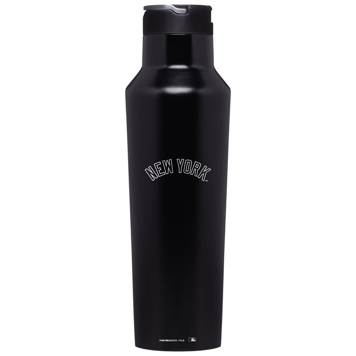 Corkcicle Insulated Canteen Water Bottle with New York Yankees Etched Wordmark Logo