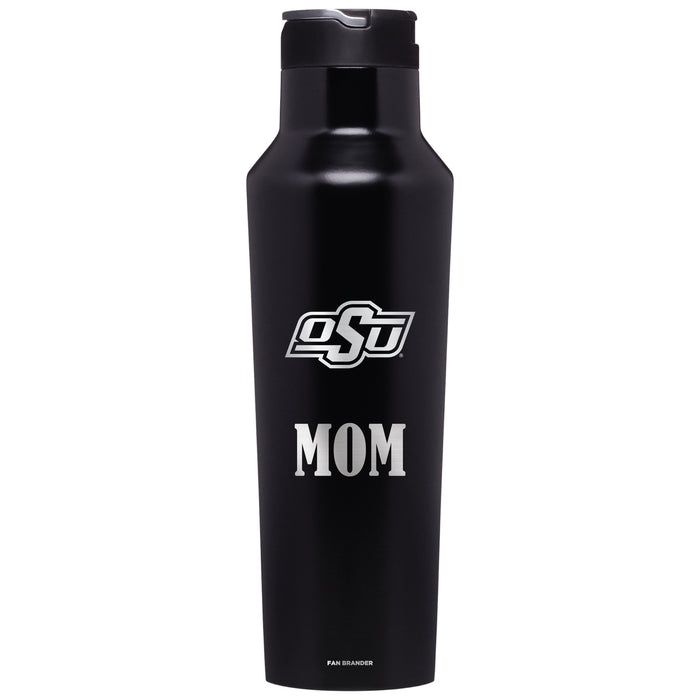 Corkcicle Insulated Canteen Water Bottle with Oklahoma State Cowboys Mom Primary Logo