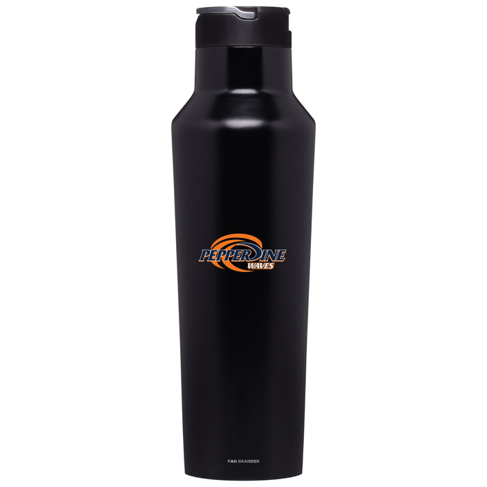 Corkcicle Insulated Canteen Water Bottle with Pepperdine Waves Primary Logo