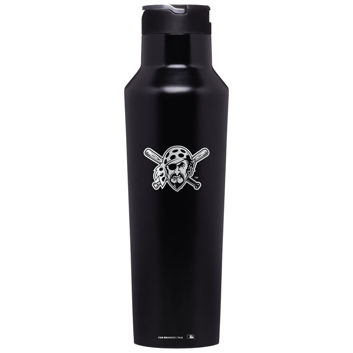 Corkcicle Insulated Canteen Water Bottle with Pittsburgh Pirates Etched Secondary Logo