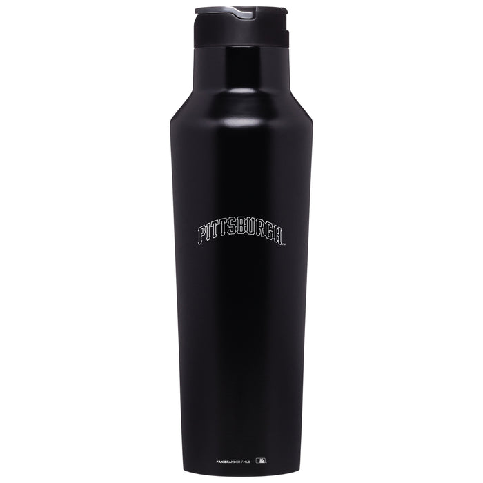 Corkcicle Insulated Canteen Water Bottle with Pittsburgh Pirates Etched Wordmark Logo