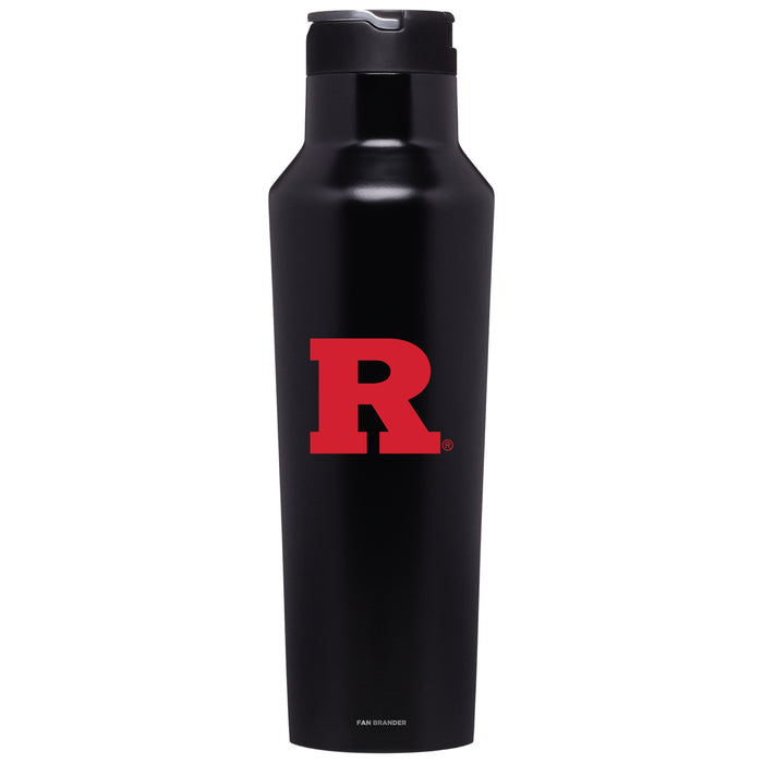 Corkcicle Insulated Canteen Water Bottle with Rutgers Scarlet Knights Primary Logo