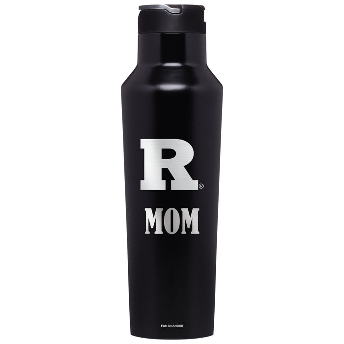 Corkcicle Insulated Canteen Water Bottle with Rutgers Scarlet Knights Mom Primary Logo