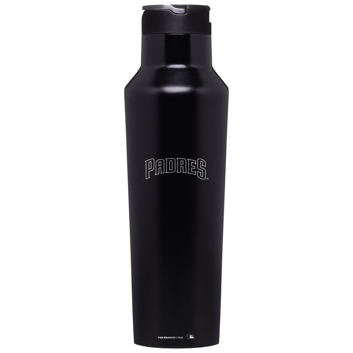 Corkcicle Insulated Canteen Water Bottle with San Diego Padres Etched Secondary Logo