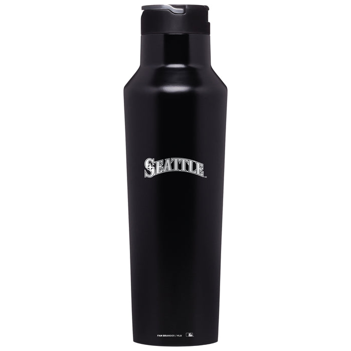 Corkcicle Insulated Canteen Water Bottle with Seattle Mariners Etched Wordmark Logo