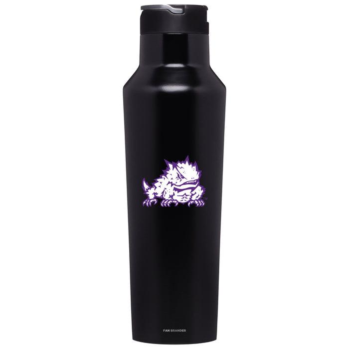 Corkcicle Insulated Canteen Water Bottle with Texas Christian University Horned Frogs Secondary Logo