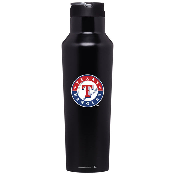 Corkcicle Insulated Canteen Water Bottle with Texas Rangers Primary Logo