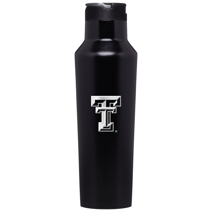 Corkcicle Insulated Sport Canteen Water Bottle with Texas Tech Red Raiders Primary Logo