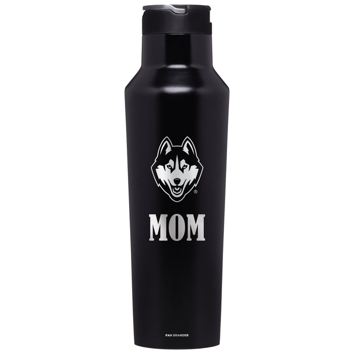 Corkcicle Insulated Canteen Water Bottle with Uconn Huskies Mom Primary Logo