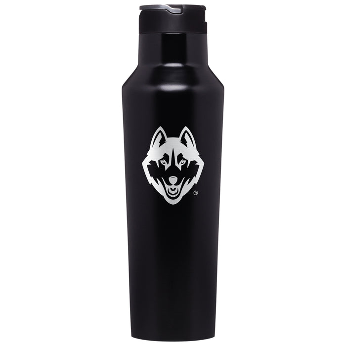 Corkcicle Insulated Sport Canteen Water Bottle with Uconn Huskies Primary Logo