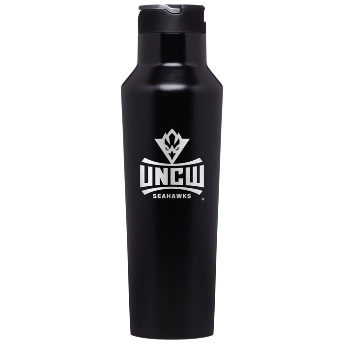 Corkcicle Insulated Sport Canteen Water Bottle with UNC Wilmington Seahawks Primary Logo