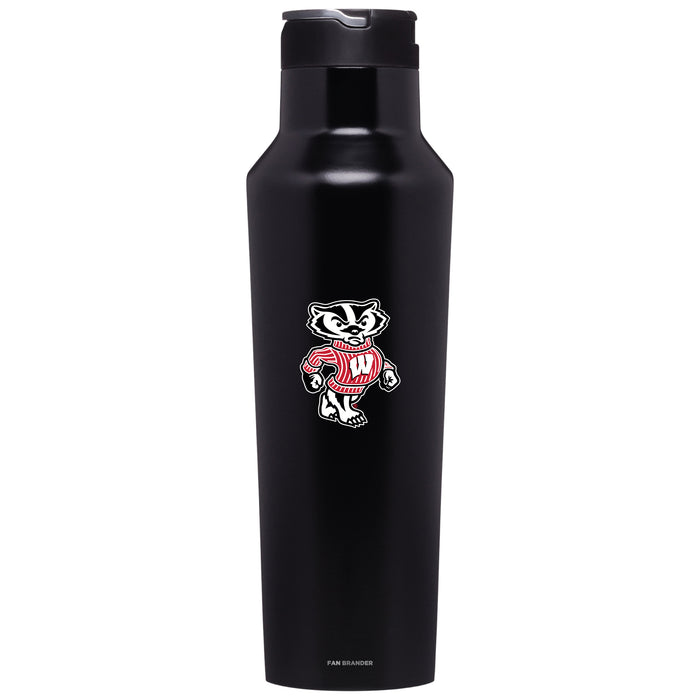 Corkcicle Insulated Canteen Water Bottle with Wisconsin Badgers Secondary Logo