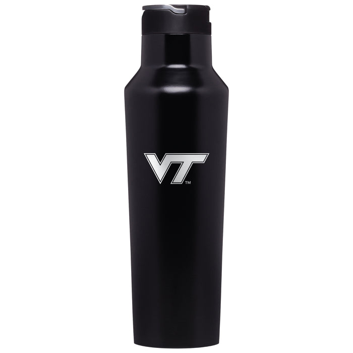 Corkcicle Insulated Sport Canteen Water Bottle with Virginia Tech Hokies Primary Logo