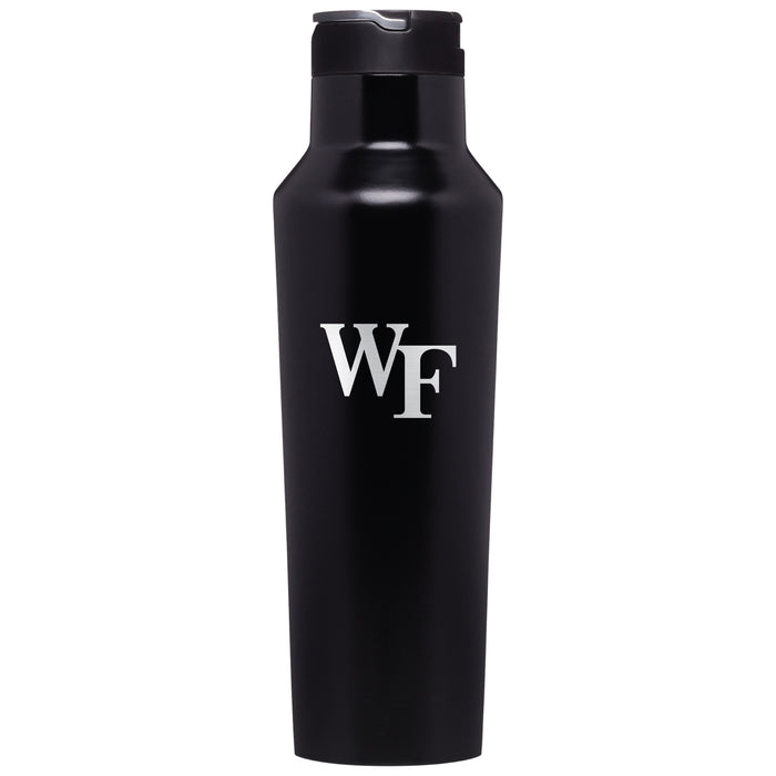 Corkcicle Insulated Sport Canteen Water Bottle with Wake Forest Demon Deacons Primary Logo