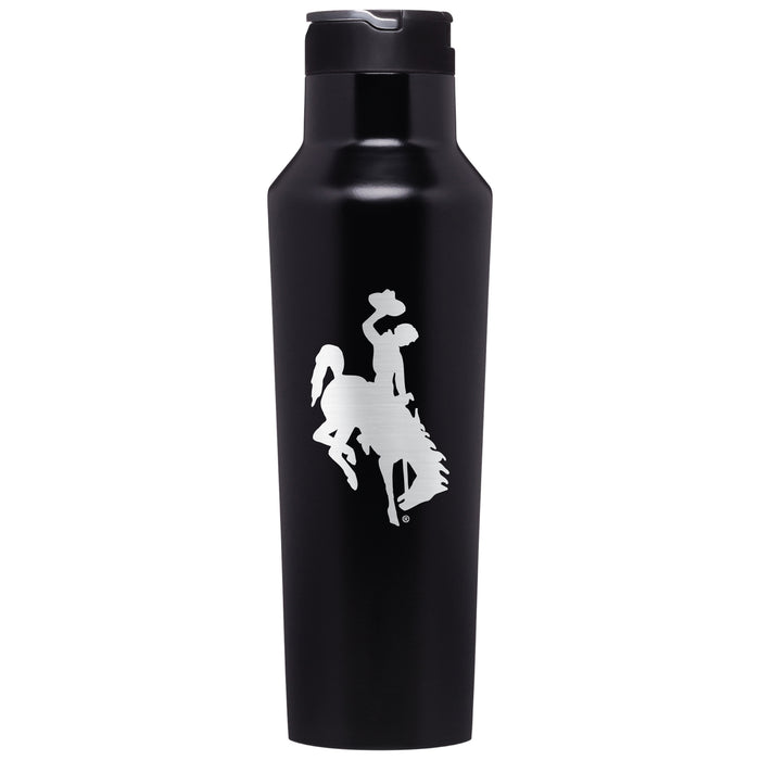 Corkcicle Insulated Sport Canteen Water Bottle with Wyoming Cowboys Primary Logo