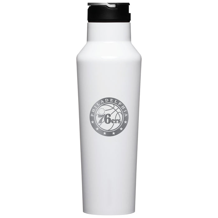 Corkcicle Insulated Canteen Water Bottle with Philadelphia 76ers Etched Primary Logo