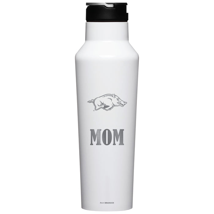 Corkcicle Insulated Canteen Water Bottle with Arkansas Razorbacks Mom Primary Logo