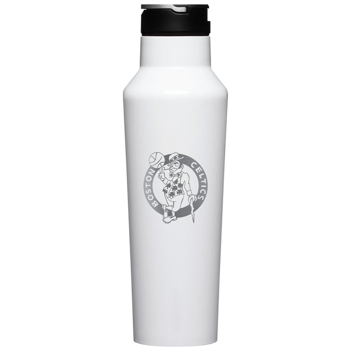 Corkcicle Insulated Canteen Water Bottle with Boston Celtics Etched Primary Logo