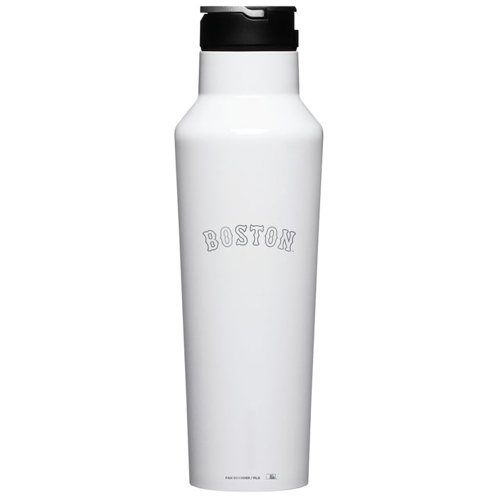Corkcicle Insulated Canteen Water Bottle with Boston Red Sox Etched Wordmark Logo