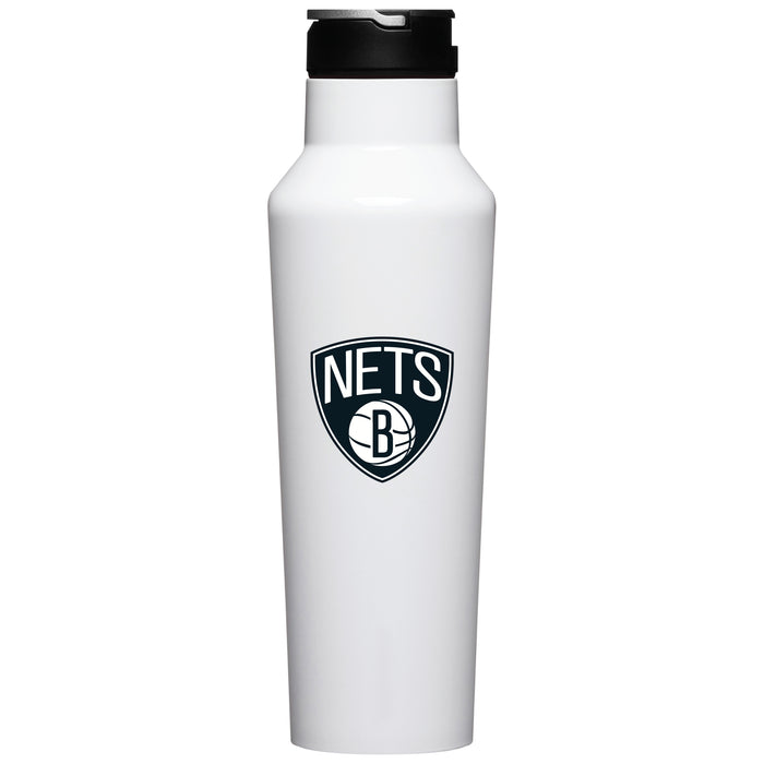 Corkcicle Insulated Canteen Water Bottle with Brooklyn Nets Primary Logo