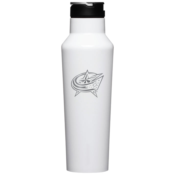 Corkcicle Insulated Canteen Water Bottle with Columbus Blue Jackets Primary Logo
