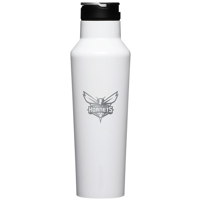 Corkcicle Insulated Canteen Water Bottle with Charlotte Hornets Etched Primary Logo