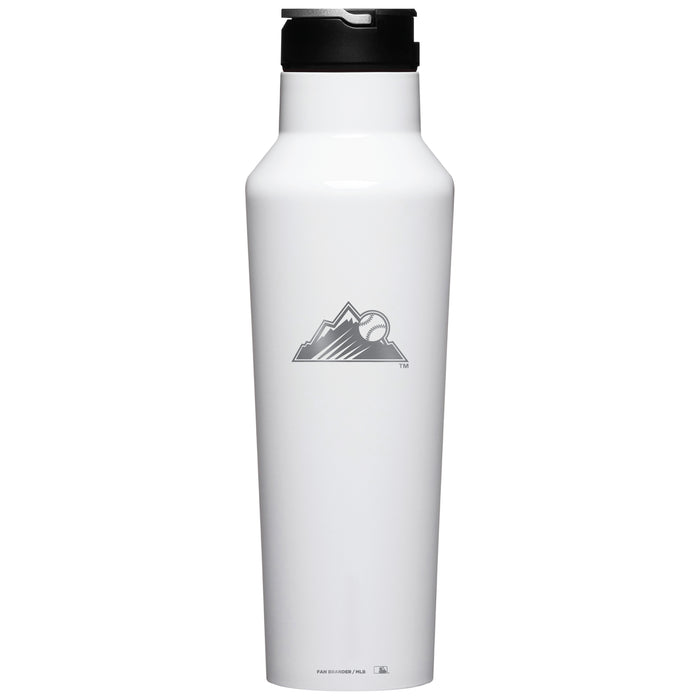 Corkcicle Insulated Canteen Water Bottle with Colorado Rockies Etched Secondary Logo