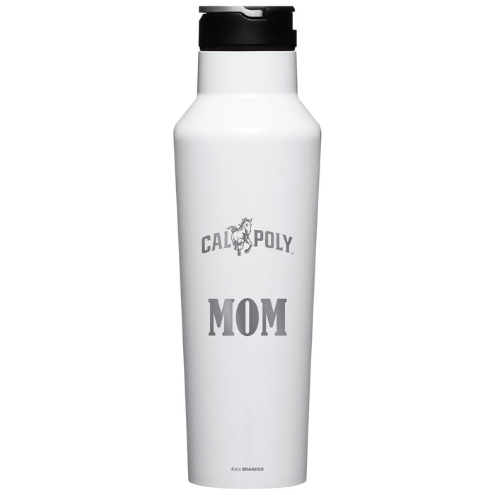 Corkcicle Insulated Canteen Water Bottle with Cal Poly Mustangs Mom Primary Logo