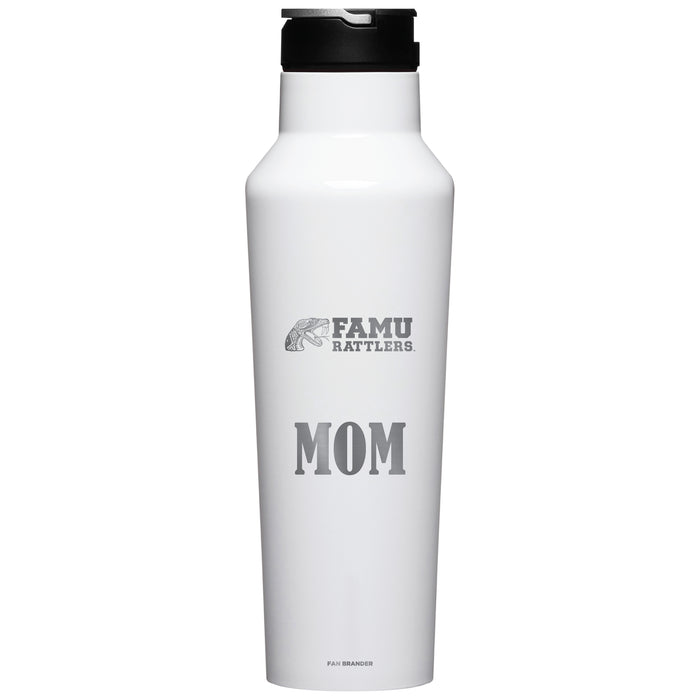 Corkcicle Insulated Canteen Water Bottle with Florida A&M Rattlers Mom Primary Logo