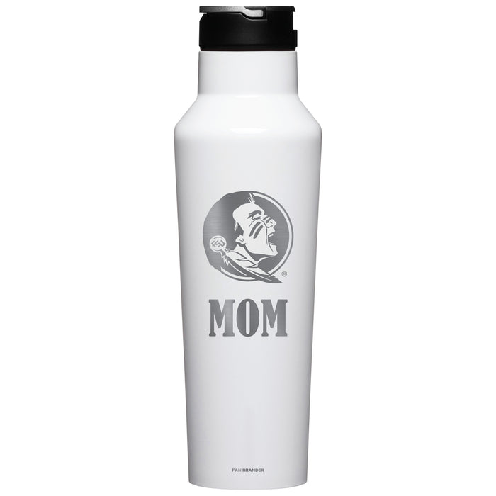 Corkcicle Insulated Canteen Water Bottle with Florida State Seminoles Mom Primary Logo
