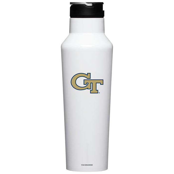 Corkcicle Insulated Canteen Water Bottle with Georgia Tech Yellow Jackets Primary Logo