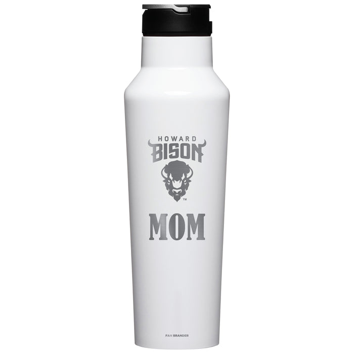 Corkcicle Insulated Canteen Water Bottle with Howard Bison Mom Primary Logo