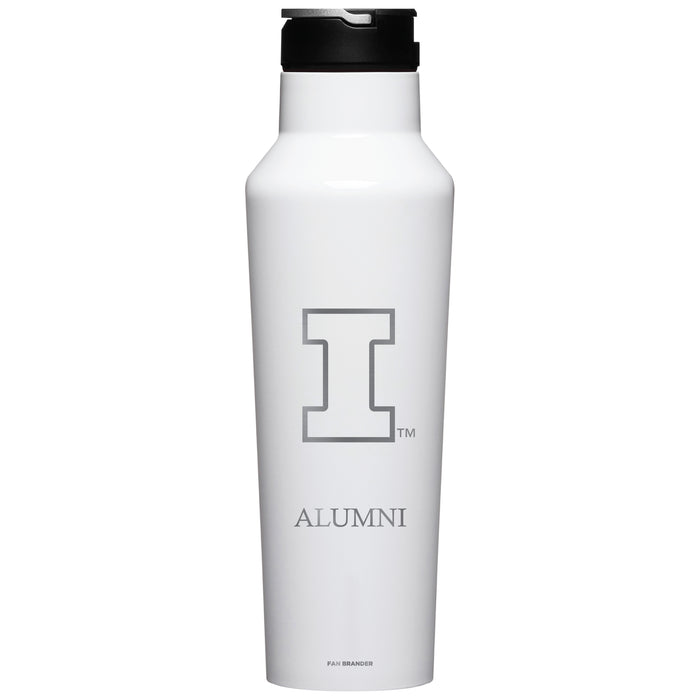 Corkcicle Insulated Canteen Water Bottle with Illinois Fighting Illini Alumni Primary Logo