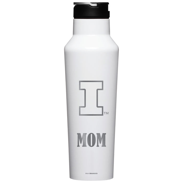 Corkcicle Insulated Canteen Water Bottle with Illinois Fighting Illini Mom Primary Logo
