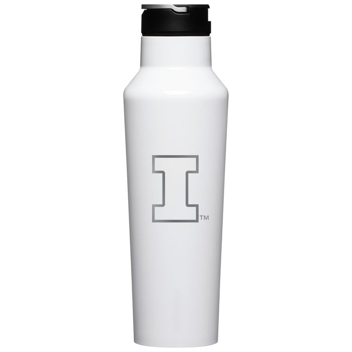 Corkcicle Insulated Sport Canteen Water Bottle with Illinois Fighting Illini Primary Logo