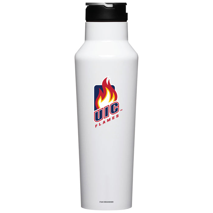 Corkcicle Insulated Canteen Water Bottle with Illinois @ Chicago Flames Primary Logo