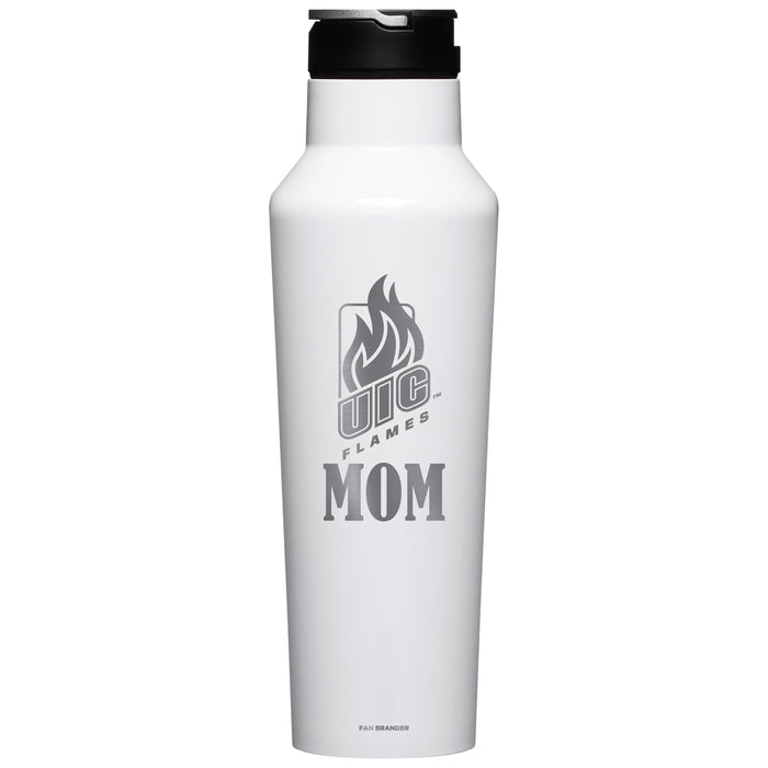 Corkcicle Insulated Canteen Water Bottle with Illinois @ Chicago Flames Mom Primary Logo