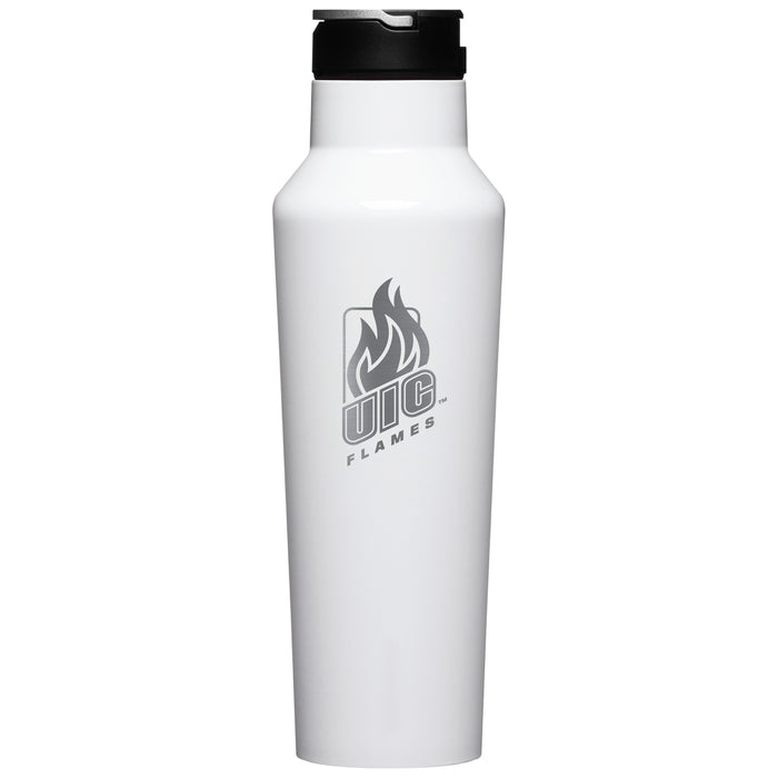Corkcicle Insulated Sport Canteen Water Bottle with Illinois @ Chicago Flames Primary Logo