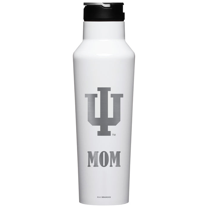 Corkcicle Insulated Canteen Water Bottle with Indiana Hoosiers Mom Primary Logo