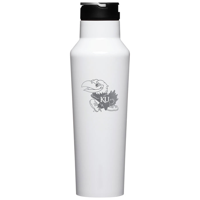 Corkcicle Insulated Sport Canteen Water Bottle with Kansas Jayhawks Primary Logo