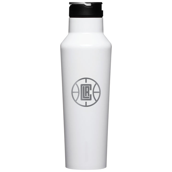 Corkcicle Insulated Canteen Water Bottle with LA Clippers Etched Primary Logo