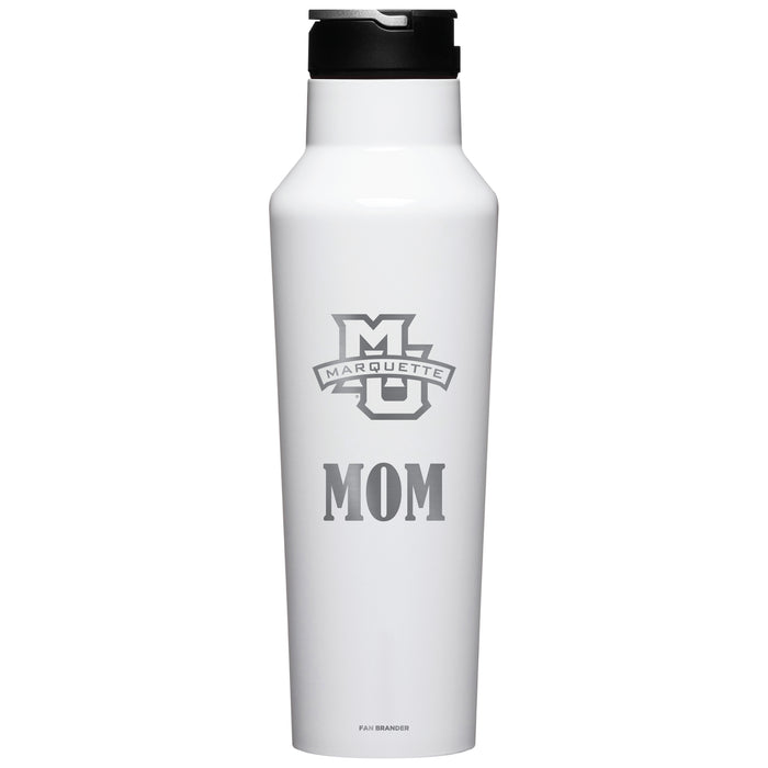 Corkcicle Insulated Canteen Water Bottle with Marquette Golden Eagles Mom Primary Logo