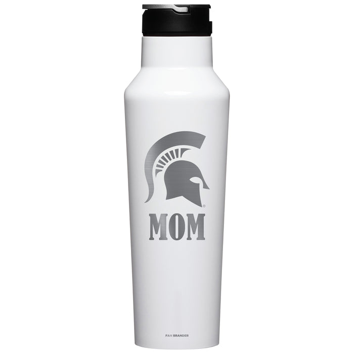 Corkcicle Insulated Canteen Water Bottle with Michigan State Spartans Mom Primary Logo