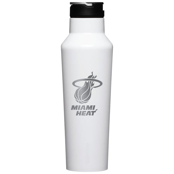 Corkcicle Insulated Canteen Water Bottle with Miami Heat Etched Primary Logo