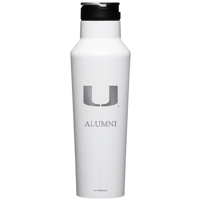 Corkcicle Insulated Canteen Water Bottle with Miami Hurricanes Alumni Primary Logo