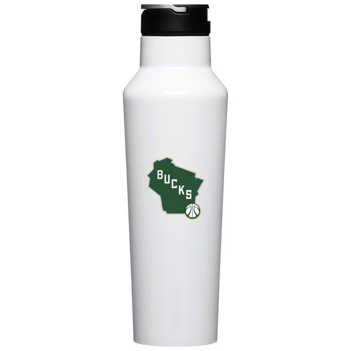 Corkcicle Insulated Canteen Water Bottle with Milwaukee Bucks Alternate 2 Logo