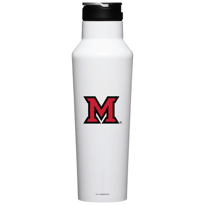 Corkcicle Insulated Canteen Water Bottle with Miami University RedHawks Primary Logo