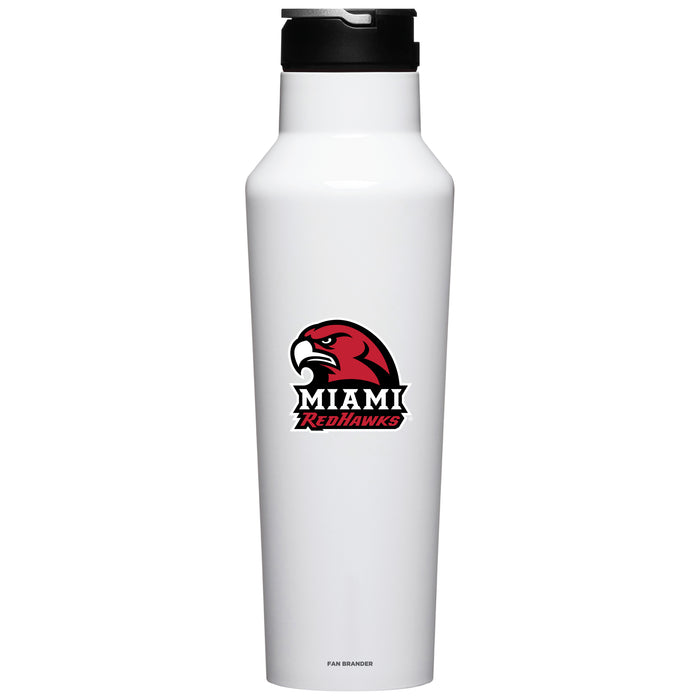 Corkcicle Insulated Canteen Water Bottle with Miami University RedHawks Secondary Logo