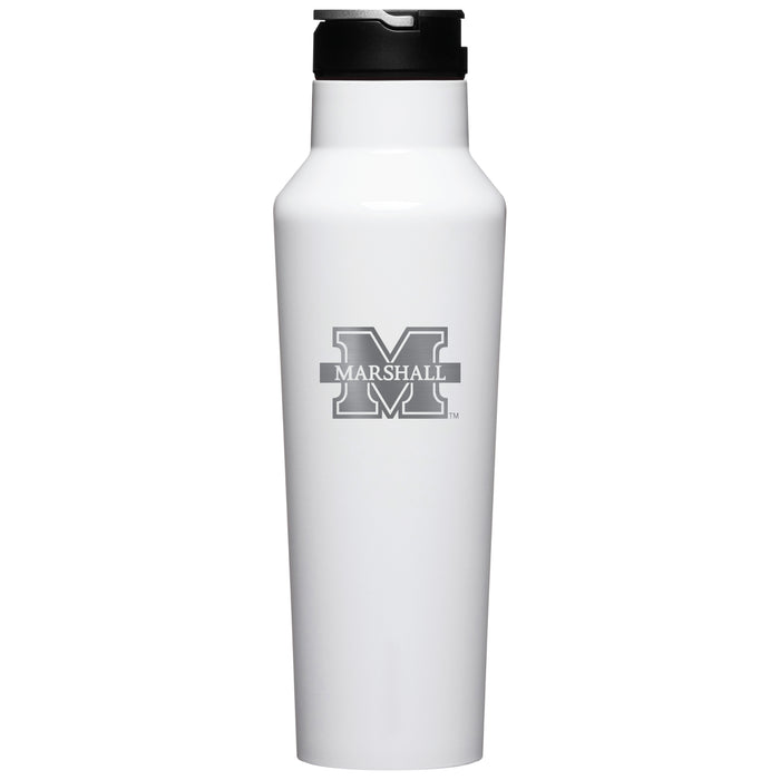 Corkcicle Insulated Sport Canteen Water Bottle with Marshall Thundering Herd Primary Logo