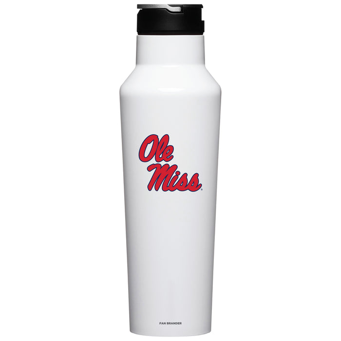 Corkcicle Insulated Canteen Water Bottle with Mississippi Ole Miss Primary Logo